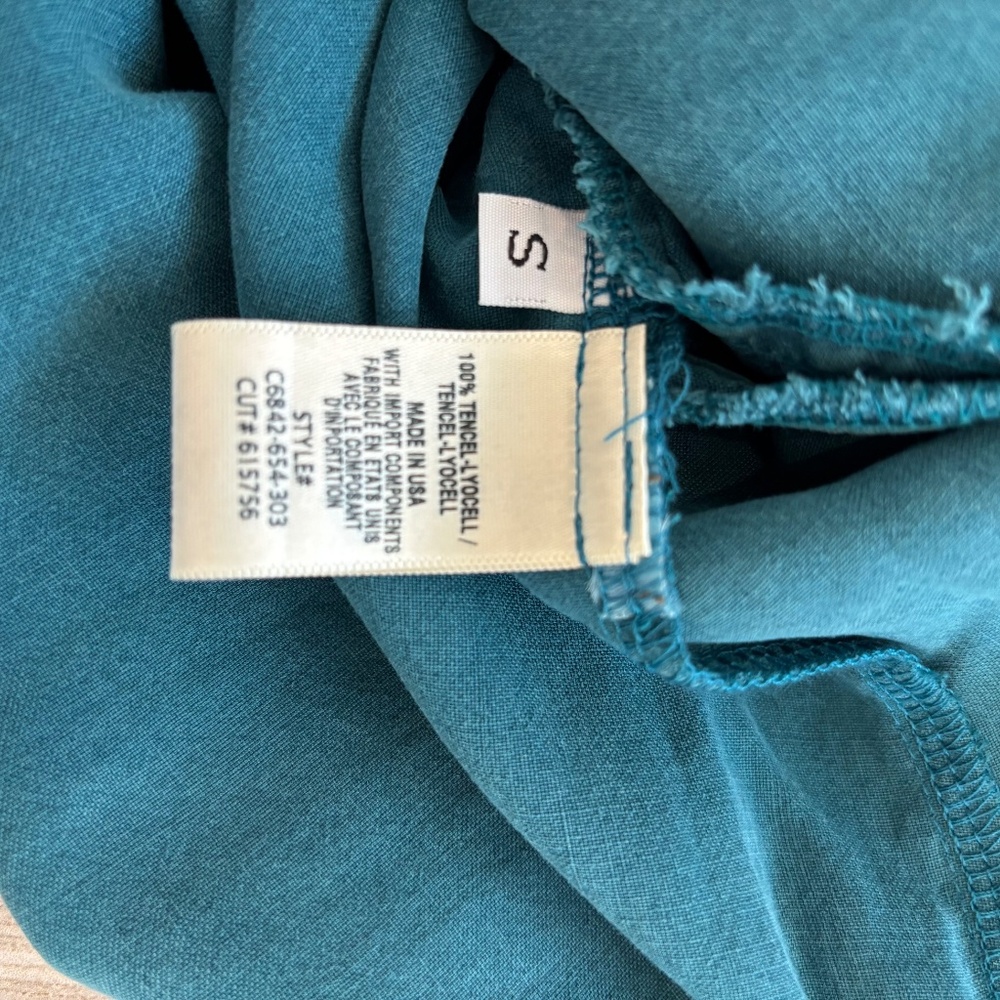 Cloth & Stone button-front maxi shirt dress in a teal blue , Size Small, western - Picture 11 of 11
